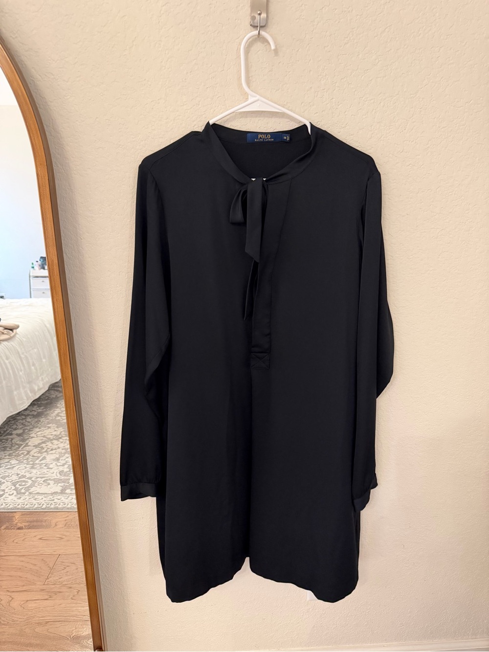 Polo by Ralph Lauren Black Tie-Neck Blouse